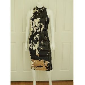Zara open back sequins dress